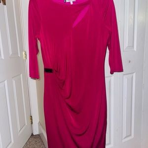 JLO JENNIFER LOPEZ Red Wine Long Sleeve Dress, Size L